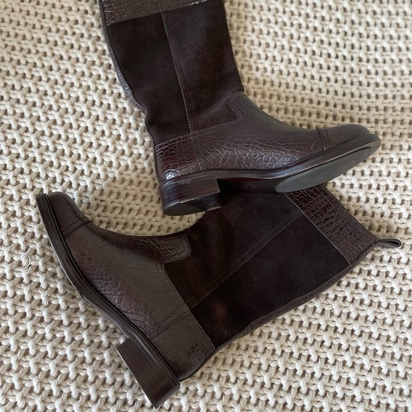 Tory Burch Brown 'corey' Leather Suede Boots - Picture 6 of 15